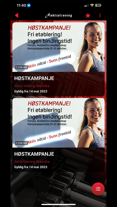 Aktiv trening Screenshot
