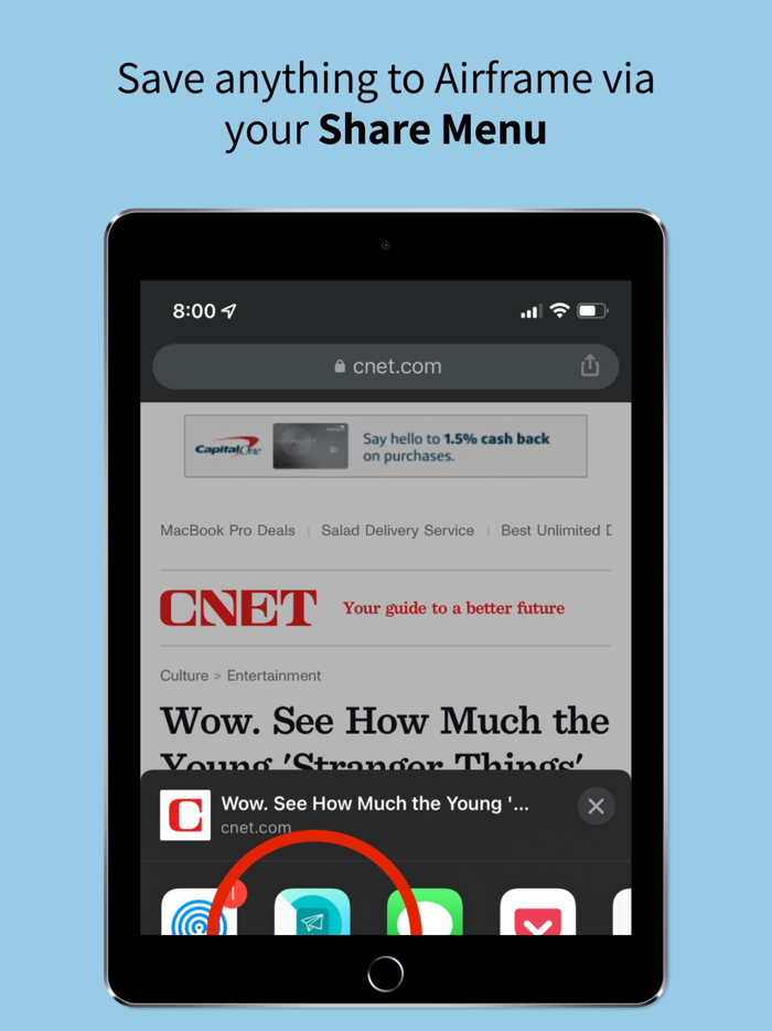 Airframe Save and find later