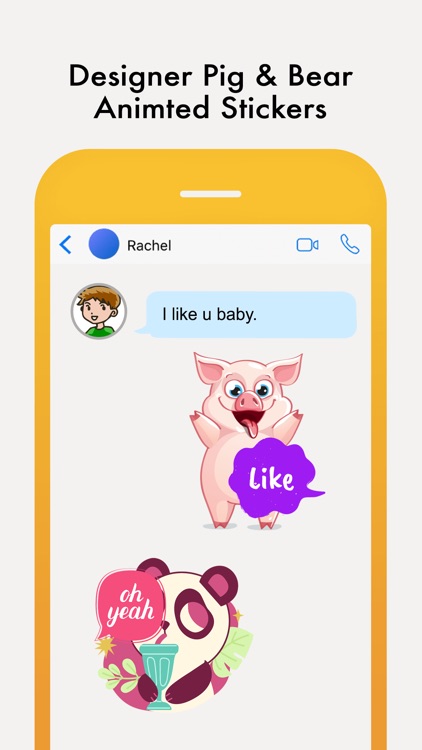Animated Pig & Bear Stickers
