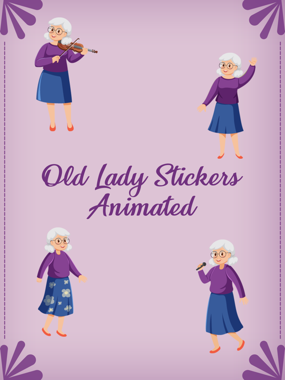 Screenshot #4 pour Old Lady Stickers Animated
