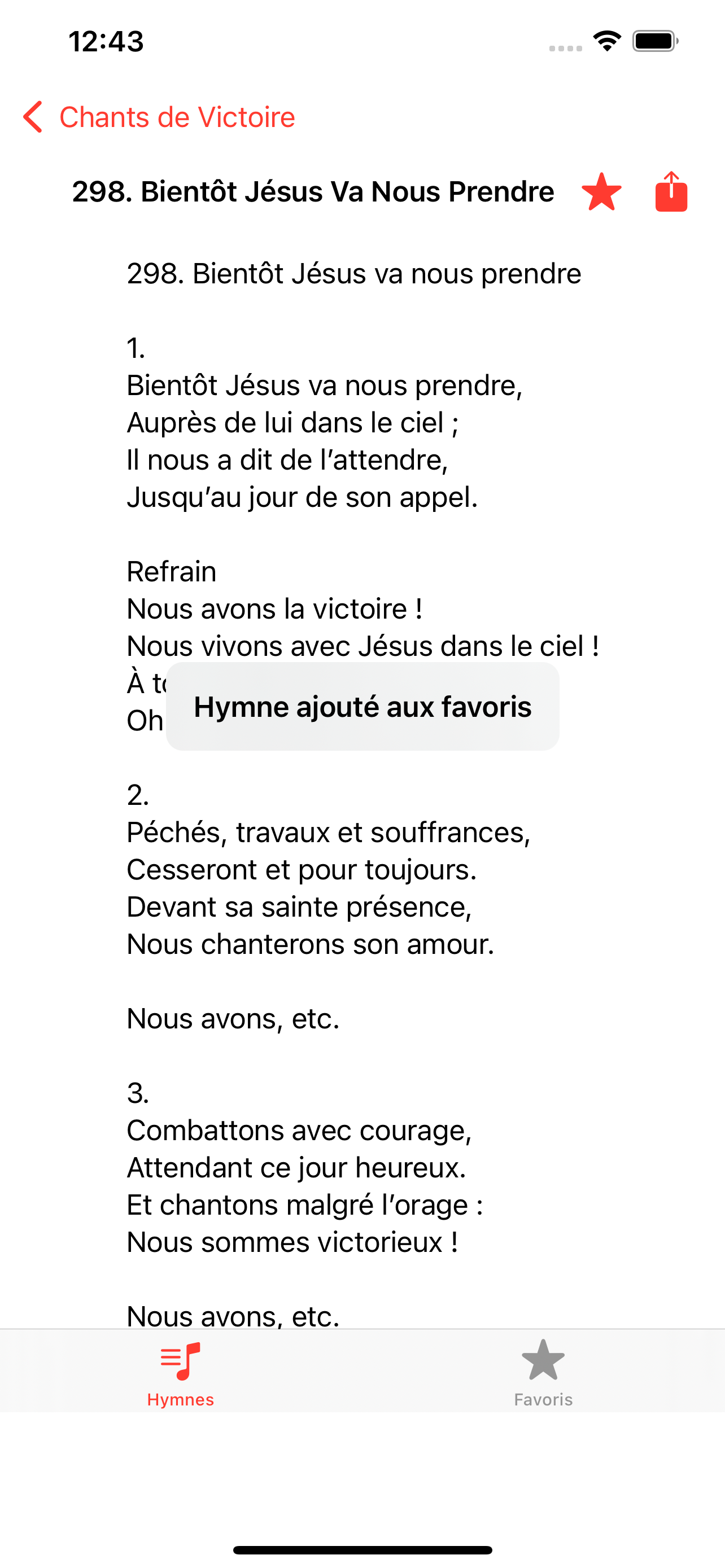 Chants de Victoire