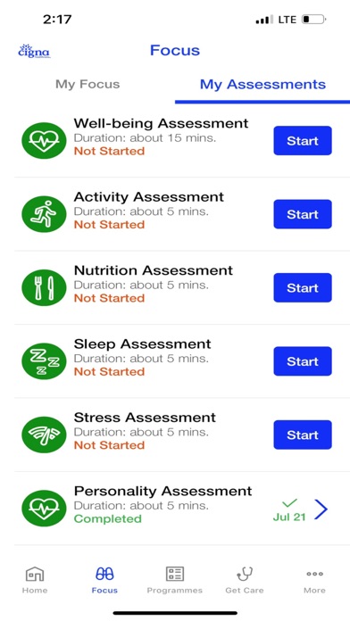 Cigna Wellbeing™ Screenshot