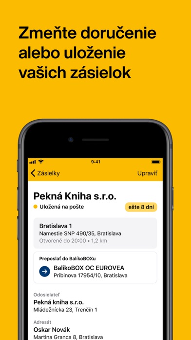 Slovenská pošta Screenshot