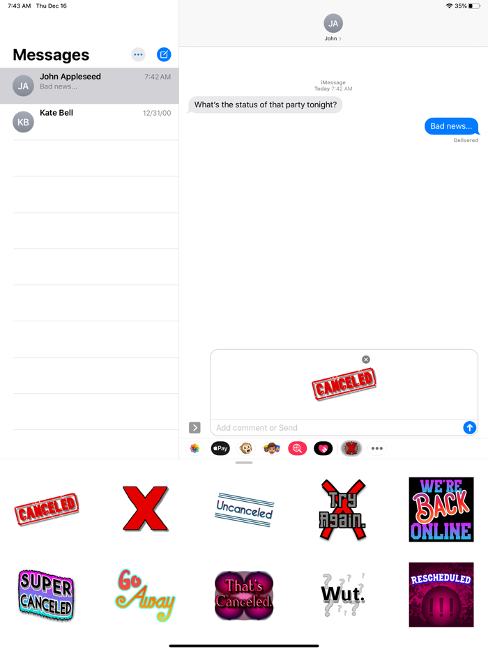 Cancel Stickers