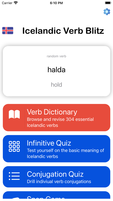 Icelandic Verb Blitz Screenshot