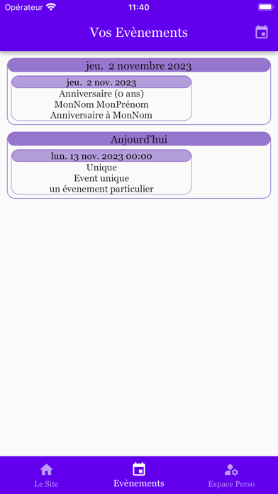 Agenda Notification Screenshot