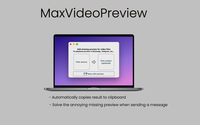 MaxVideoPreview app screenshot