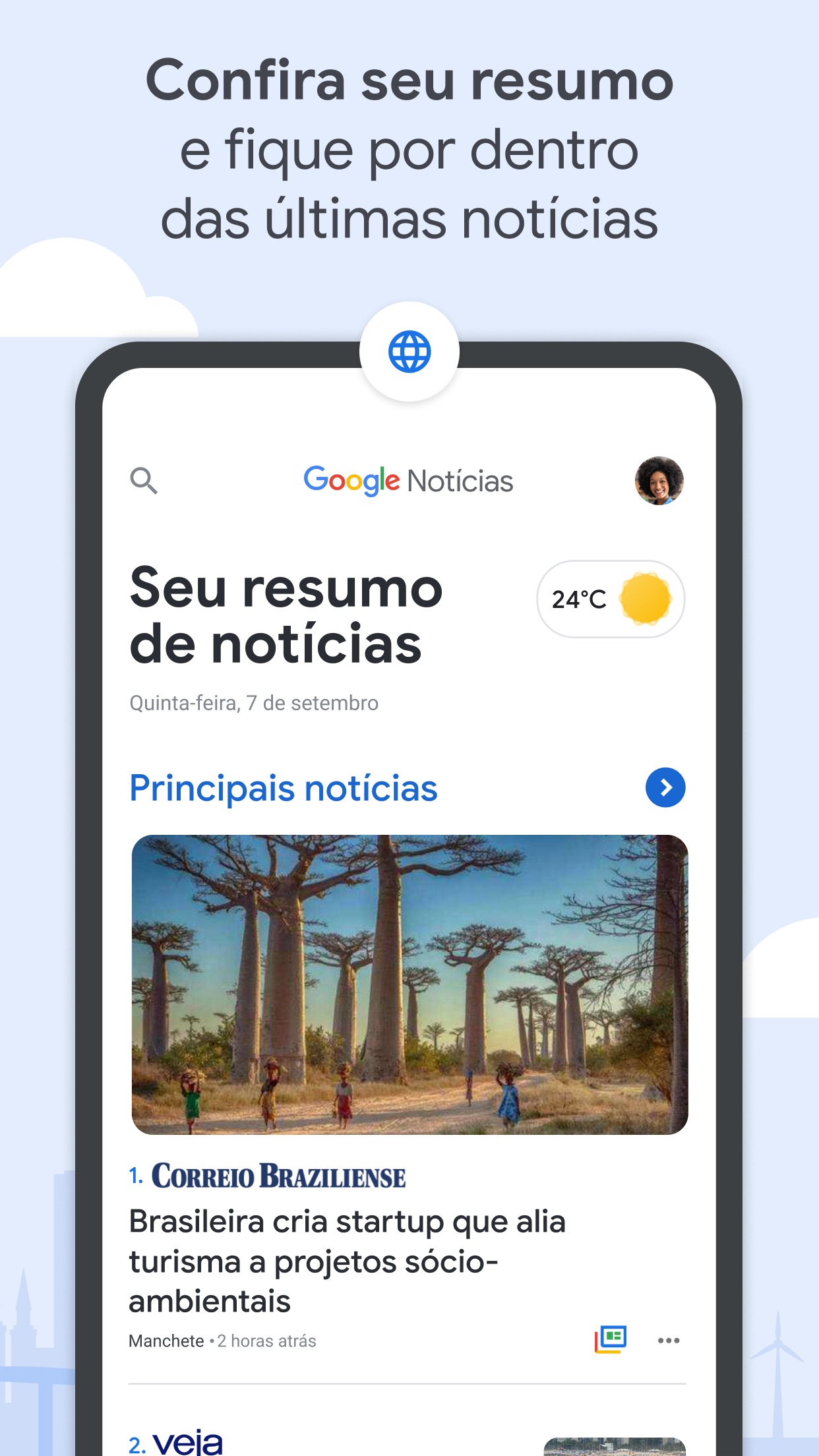 Screenshot do app Google Notícias