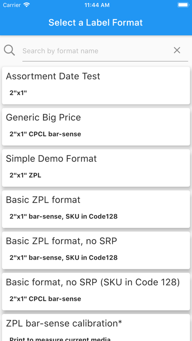 ZiiZii Label Printing Screenshot