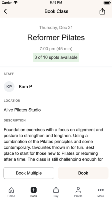 Alive Yoga & Pilates Screenshot