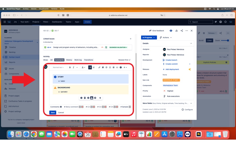 #2. Description Templates for Jira (macOS) 来自: Tecnofor Solutions