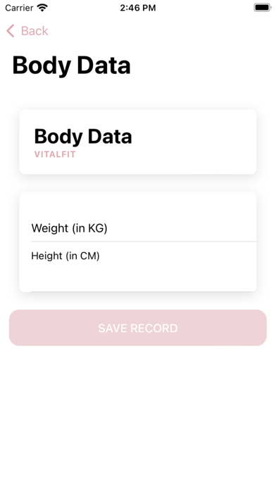 VitalFIT App Screenshot