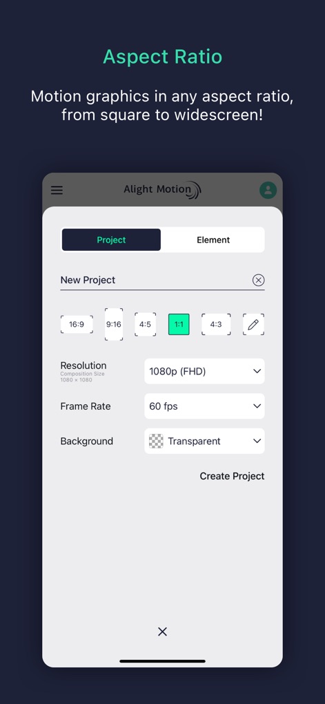 Alight Motion - Flexible Seitenverhältnisse
