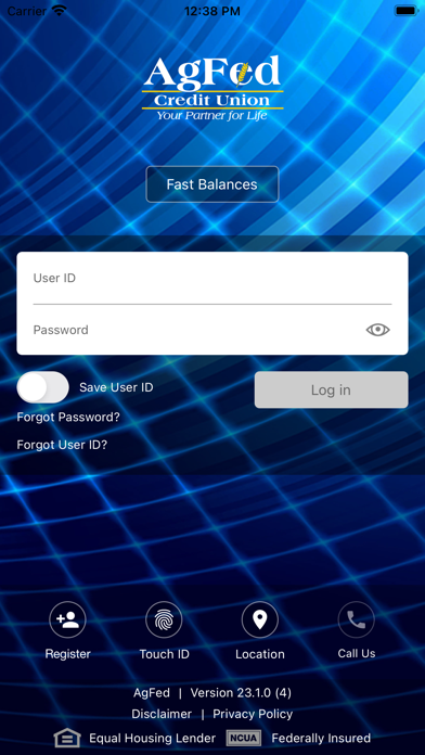 AgFed Credit Union Screenshot