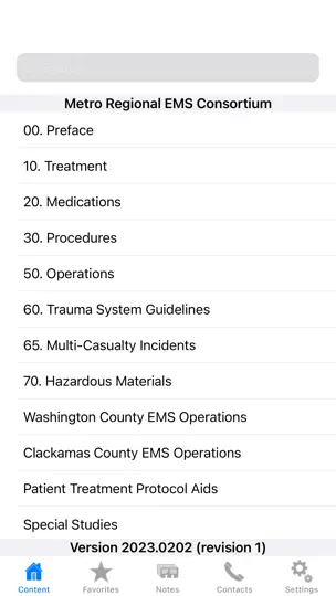 Metro Regional EMS Protocols iPhone Screenshot 2
