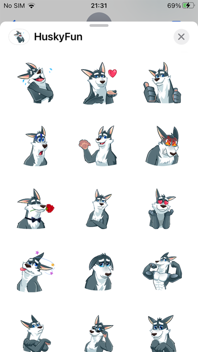 Screenshot #1 pour Husky Fun Emoji Funny Stickers