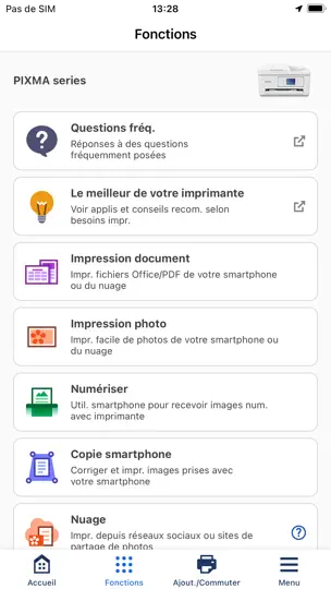Capture d'écran de Canon PRINT sur iPhone 3
