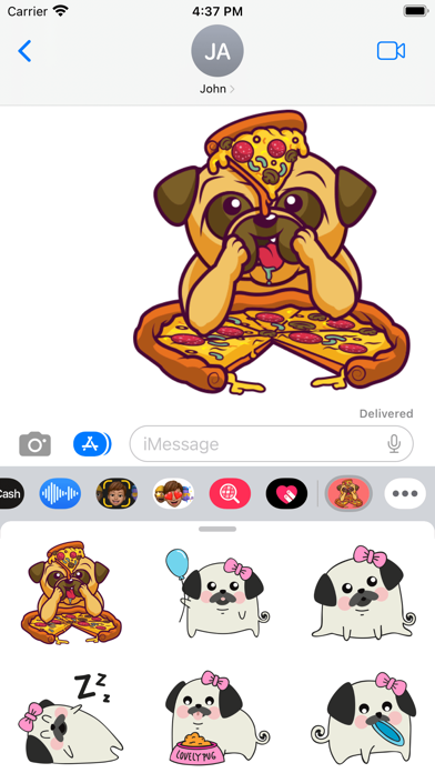 Screenshot #1 pour Adorable Baby Pug Stickers