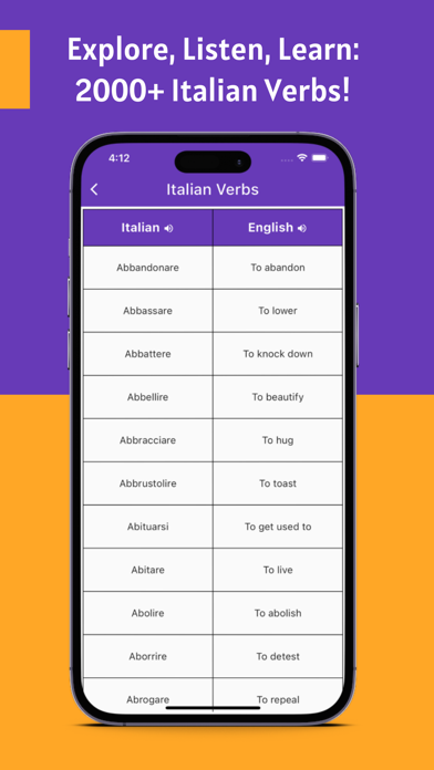 Italian Verbs App Screenshot