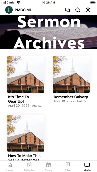 Parker Memorial Baptist Church Screenshot
