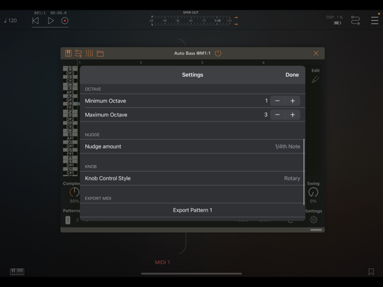 Auto Bass AUv3 MIDI Generator iPad screenshot 5 - Music app
