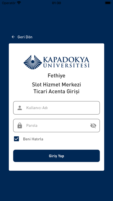 KÜN Slot Hizmet Merkezi Screenshot