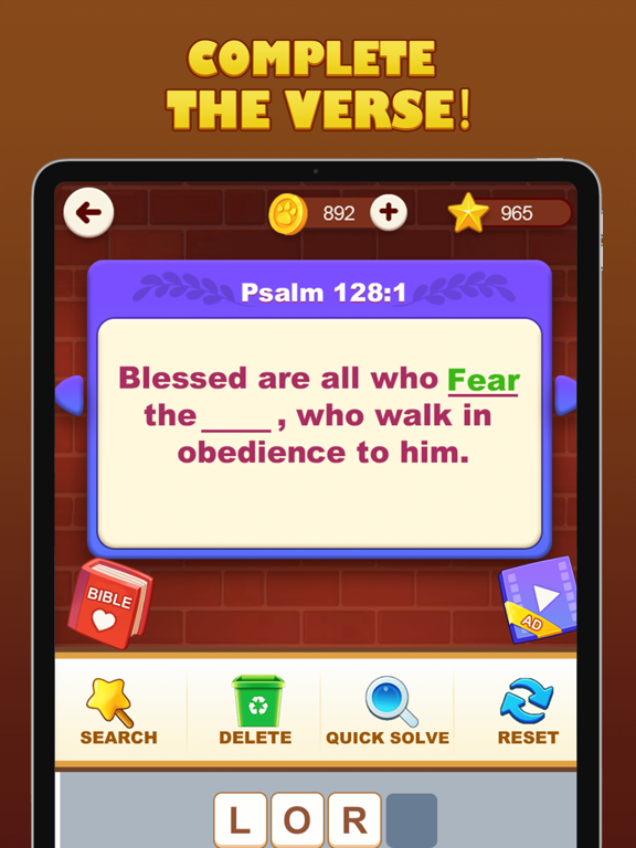 Bible Verse Puzzle iPad screenshot 1 - Games app