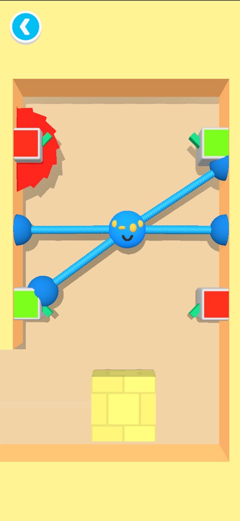 Spider Guy - Explore advanced level mechanics, showcasing how the Spider Guy interacts with both the dangerous red saw and the color-coded toggle switches to clear a path to victory.