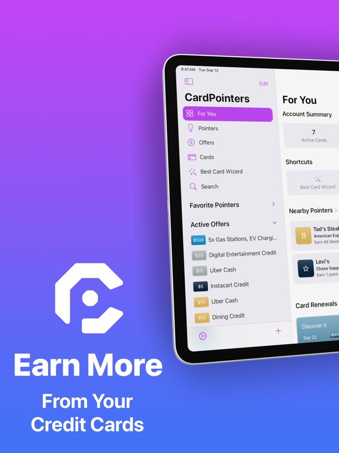 CardPointers for Credit Cards