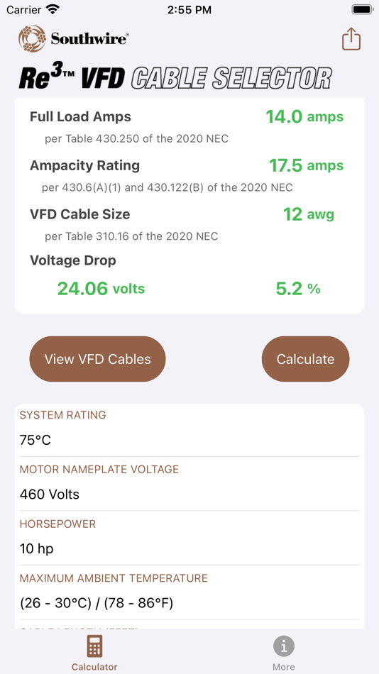 VFD Cable Selector (iOS) 由: Southwire Company VFD Cable Selector (iOS) 由: Southwire Company