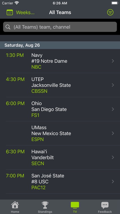 Vanderbilt Football Schedules screenshot-4