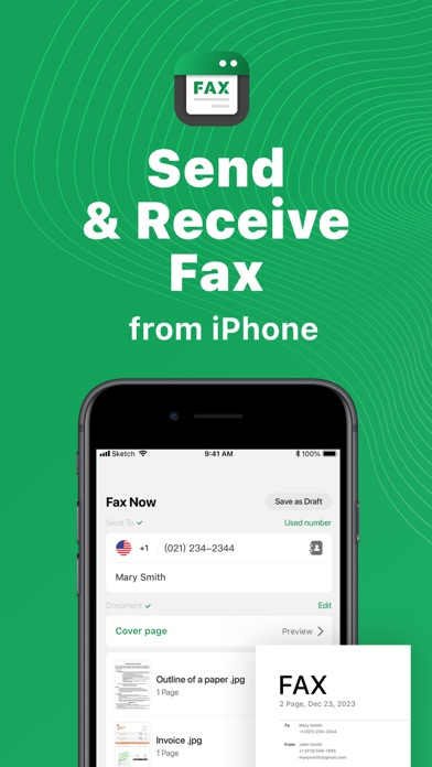 FAX from iPhone App: Send Doc Screenshot