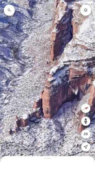 Captura de pantalla de Google Earth en iPhone 7
