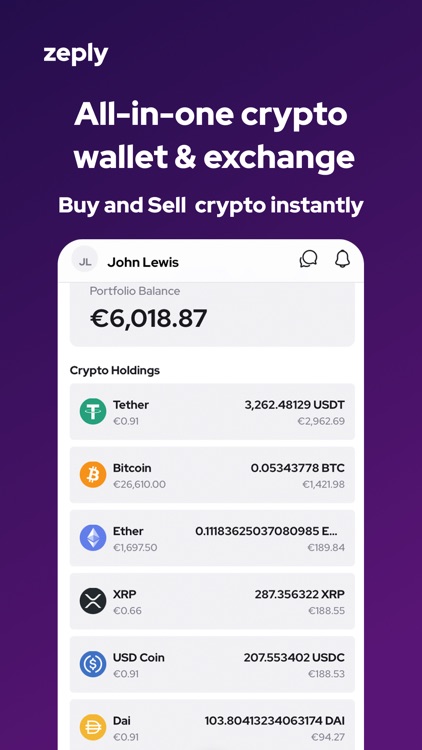 Zeply Crypto Wallet & Exchange