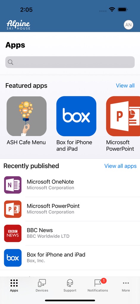 Intune Company Portal - Corporate App Catalog
