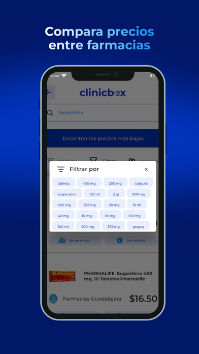 Comparador de precio Clinicbox Screenshot