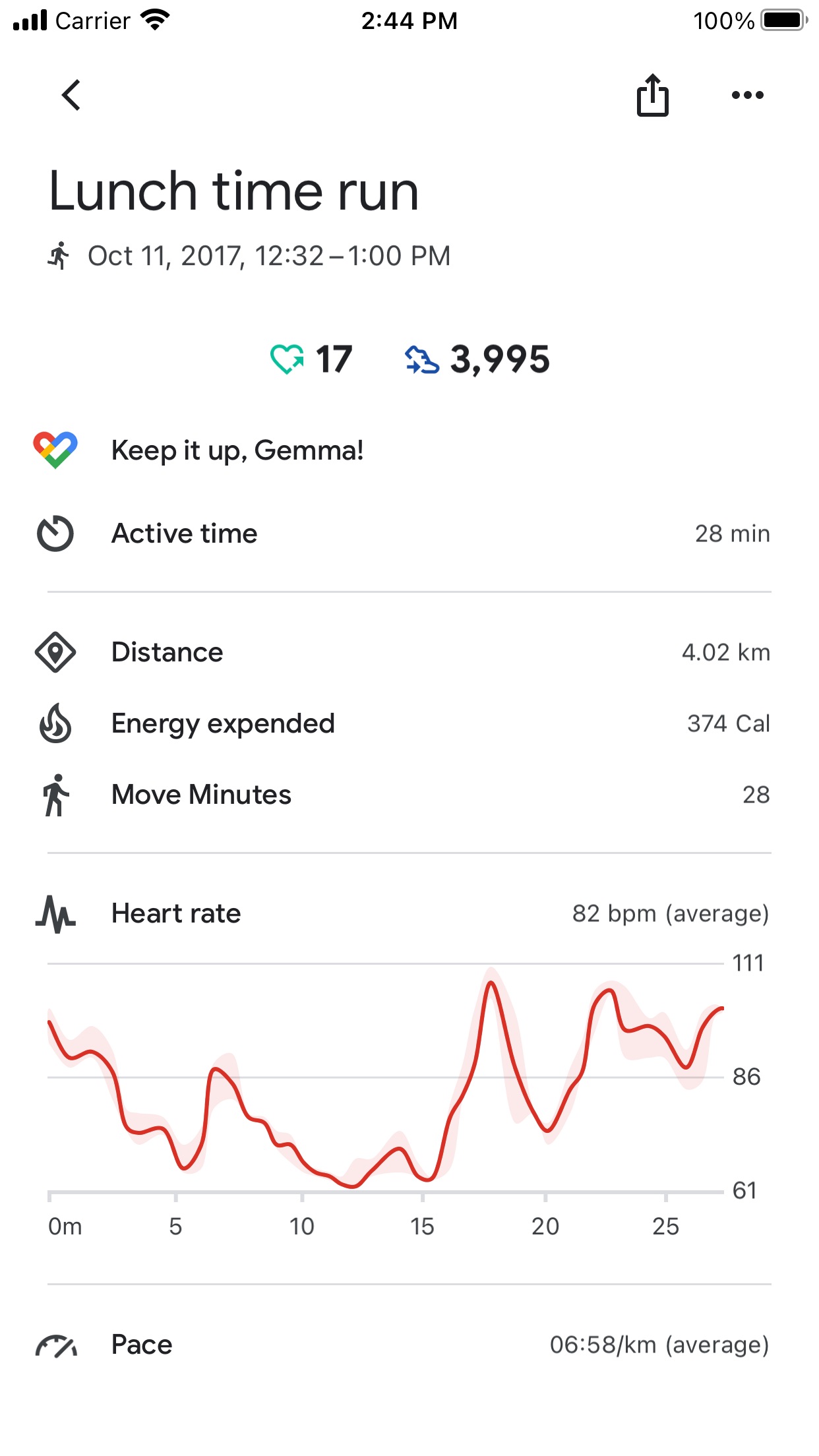 Screenshot do app Google Fit: Activity Tracker