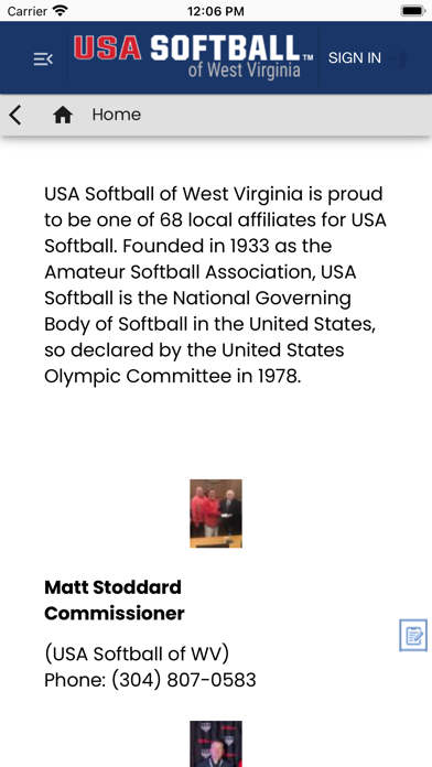 West Virginia Softball Screenshot