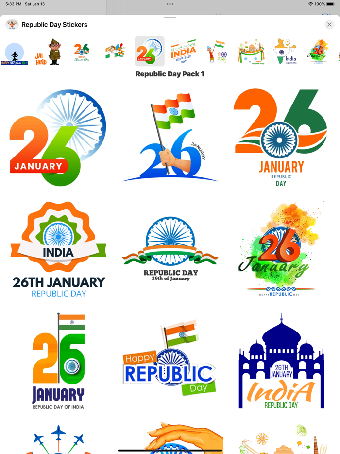 Happy Republic Day Stickers