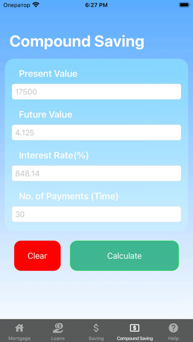 My loan calculator app Screenshot