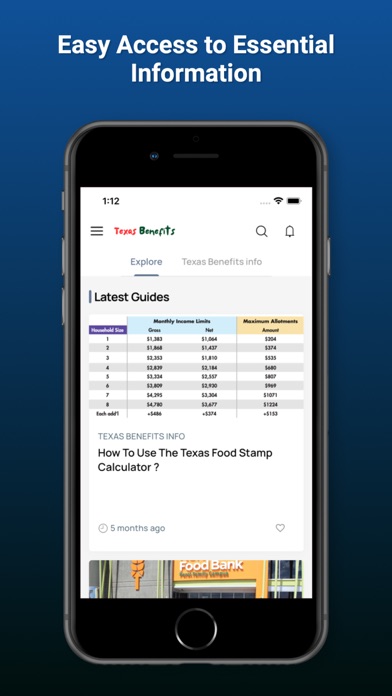 Texas Benefits Food Stamp Info Screenshot