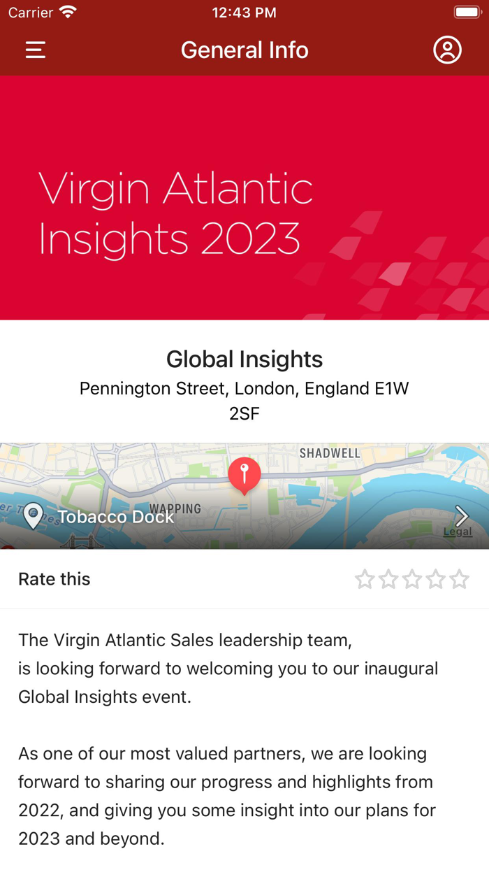 Virgin Atlantic Events