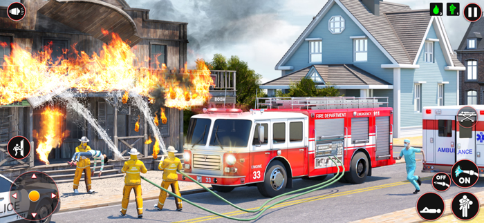 Firefighter Truck Games 3D