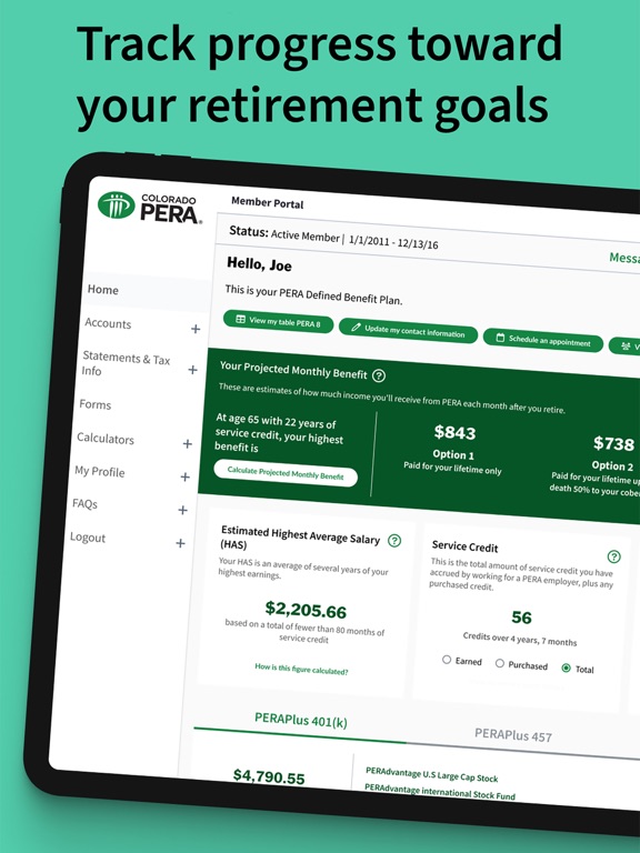 Colorado PERA iPad screenshot 1 - Finance app
