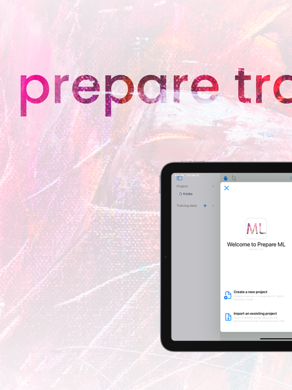 Prepare ML app screenshot