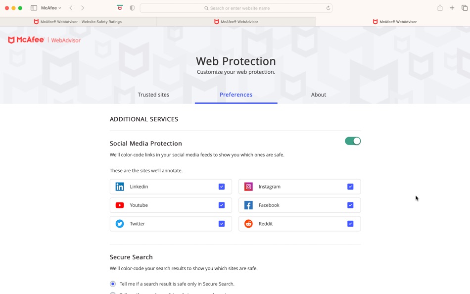 #2. McAfee® WebAdvisor (macOS) 게시자: McAfee, LLC.