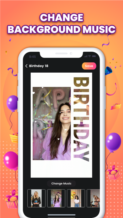 Birthday Photo Video Maker Screenshot