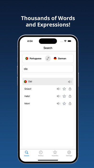 German-Portuguese Dictionary + Screenshot