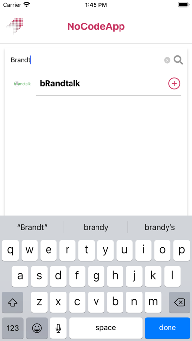 NoCodeApp Screenshot