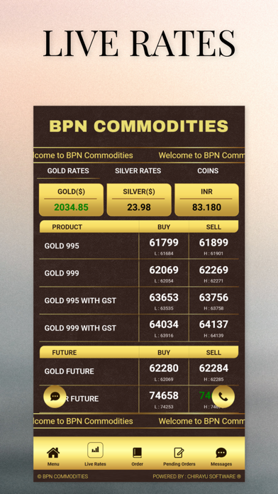 BPN Commodities Live Screenshot